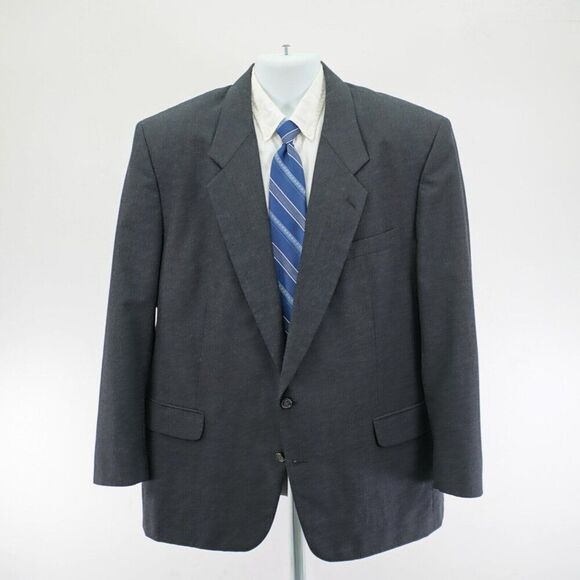 Pierre Balmain Wool Blend Suit Jacket Gray W Blue White Red Striped 46R 2 Button - Picture 4 of 13
